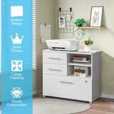 3 Drawer Lateral File Cabinet on Wheels with Storage Shelves