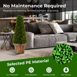 Árbol topiario artificial de boj de 3 pies con maceta de cemento - Verde