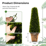 Árbol topiario artificial de boj de 3 pies con maceta de cemento - Verde
