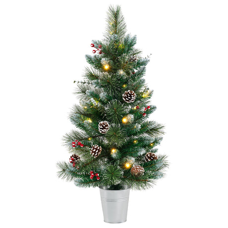 Decoración Navideña de Sobremesa de 3 FT a Pilas con 81 Agujas de PVC y Pino