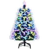 Árbol de Navidad de Fibra Óptica de 3 Pies con Puntas de Ramas y Estrella Superior
