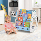 3-In-1 Double Sided Magnetic Dry-Erase Board with Stool and Flipped Writing Desktop