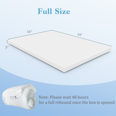 Cubrematelas de espuma viscoelástica con infusión de gel de 3 pulgadas con funda extraíble