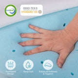 Cubrematelas de espuma viscoelástica con infusión de gel de 3 pulgadas con funda extraíble