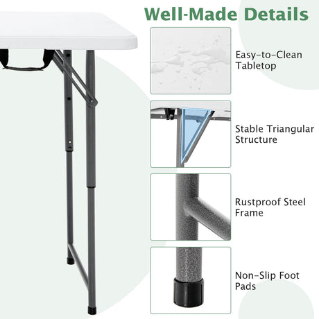Mesa Plegable Ajustable a 3 Alturas