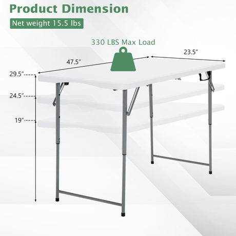 Mesa Plegable Ajustable a 3 Alturas