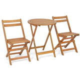 Juego de bistro plegable de 3 piezas para patio con mesa de listones