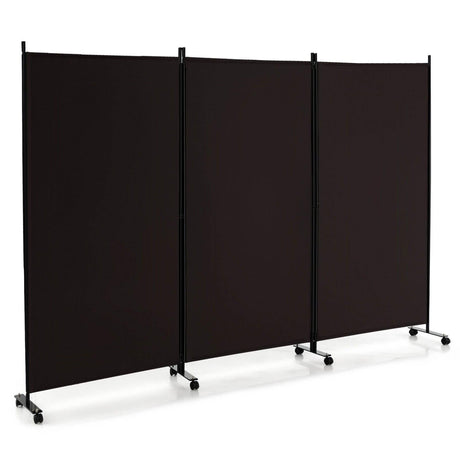 Divisor de ambiente plegable de 3 paneles con ruedas con seguro