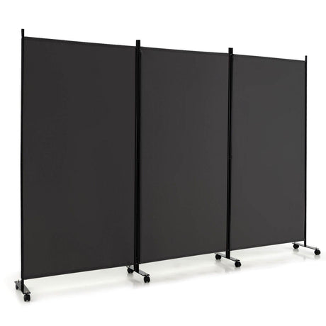 Divisor de ambiente plegable de 3 paneles con ruedas con seguro