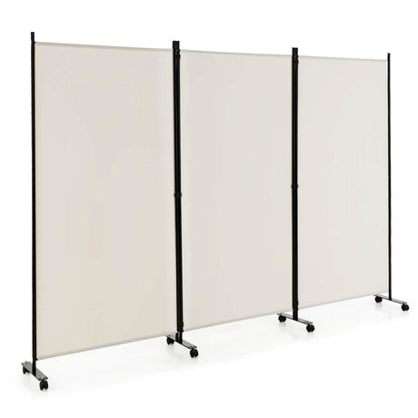 Divisor de ambiente plegable de 3 paneles con ruedas con seguro