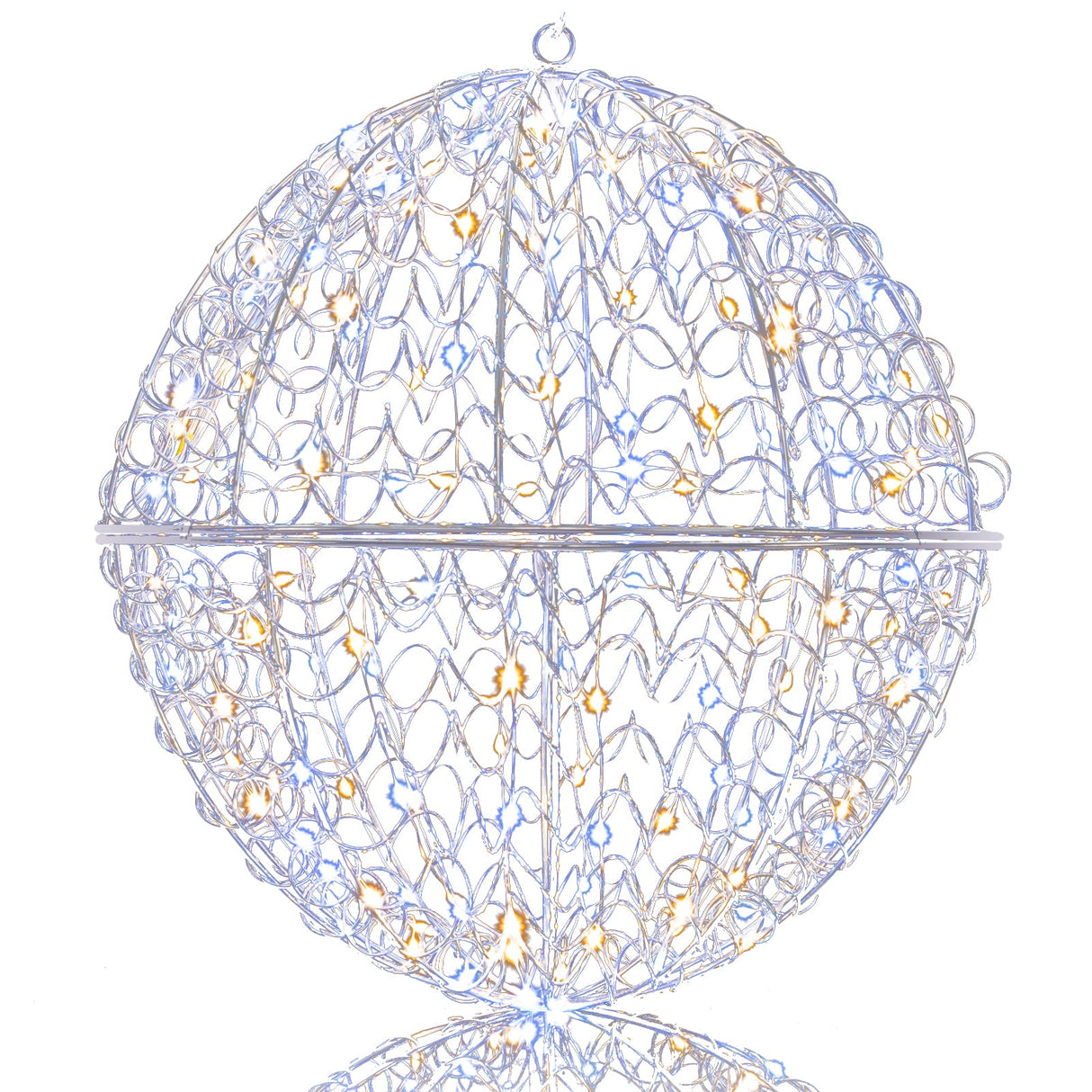 3 Pcs Lighted Christmas Balls Large Standing/Hanging Metal Sphere Lights with 435 LEDs
