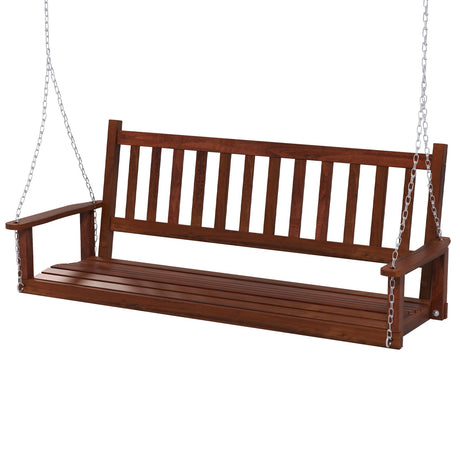 Columpio de porche de madera para 3 personas con capacidad de 800 lb
