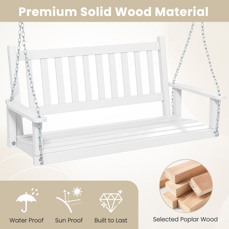Columpio de porche de madera para 3 personas con capacidad de 800 lb