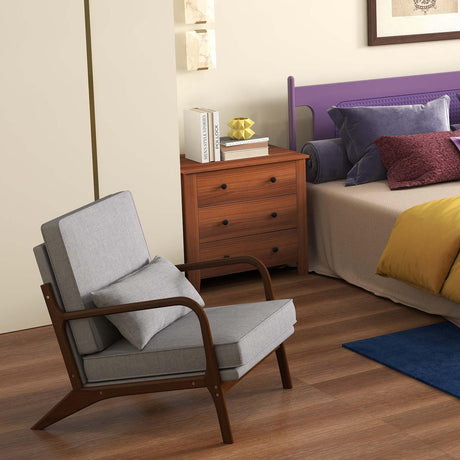 Paquete de 3 piezas para dormitorio: mesita de noche con 3 cajones + sillón decorativo moderno + sofá cama futón plegable convertible