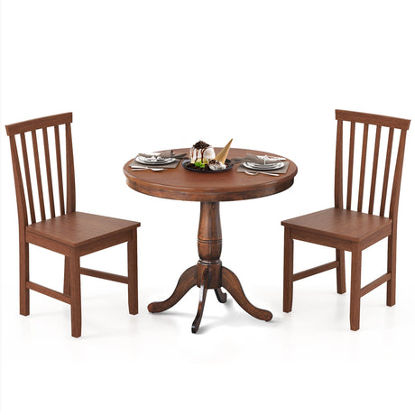 Juego de 3 piezas de mesa y sillas de comedor de madera para cafetería, cocina, sala de estar