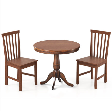 Juego de 3 piezas de mesa y sillas de comedor de madera para cafetería, cocina, sala de estar