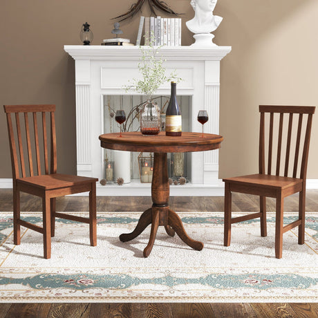 Juego de 3 piezas de mesa y sillas de comedor de madera para cafetería, cocina, sala de estar