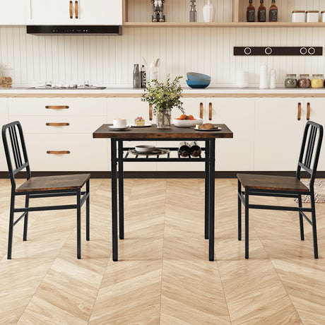Juego de comedor de 3 piezas con mesa de cocina rectangular y 2 sillas