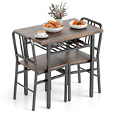 Juego de comedor de 3 piezas con mesa de cocina rectangular y 2 sillas