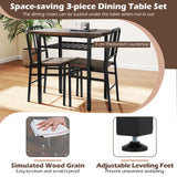 Juego de comedor de 3 piezas con mesa de cocina rectangular y 2 sillas