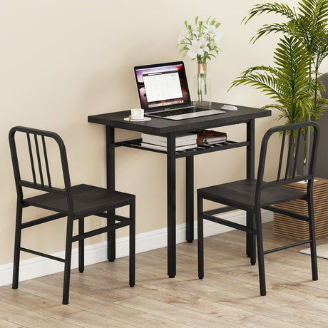 Juego de comedor de 3 piezas con mesa de cocina rectangular y 2 sillas