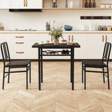 Juego de comedor de 3 piezas con mesa de cocina rectangular y 2 sillas
