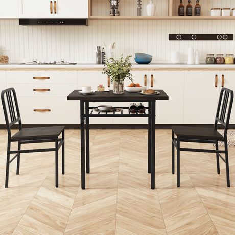 Juego de comedor de 3 piezas con mesa de cocina rectangular y 2 sillas