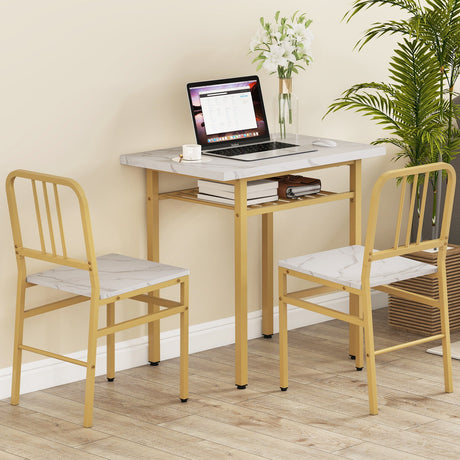 Juego de comedor de 3 piezas con mesa de cocina rectangular y 2 sillas