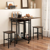 3 Piece Dining Table Set with 6-Bottle Wine Rack