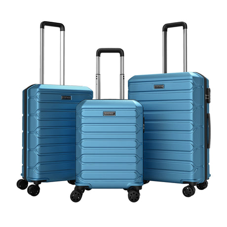 Juego de equipaje rígido de 3 piezas Maletas rígidas ligeras con 8 ruedas giratorias
