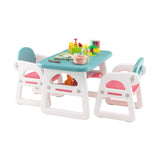 Juego de mesa y sillas para niños con bloques de construcción