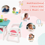 Juego de mesa y sillas para niños con bloques de construcción