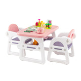Juego de mesa y sillas para niños con bloques de construcción