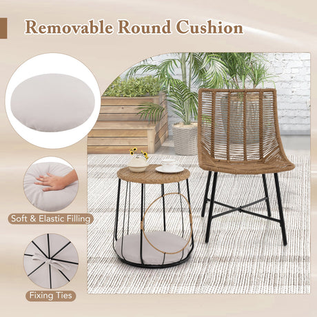 Conjunto de Muebles de Exterior de 3 Piezas con Caseta para Mascotas para Patio o Jardín - Marrón