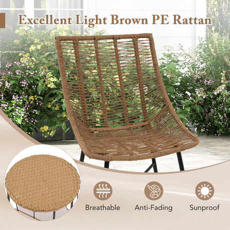 Conjunto de Muebles de Exterior de 3 Piezas con Caseta para Mascotas para Patio o Jardín - Marrón