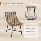 3 Piece Outdoor Furniture Set with Pet Housefor Patio Yard-Brown