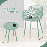 3 Piece Patio Chair Set with PP Seat and Tabletop for Porch