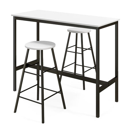 Juego de comedor de 3 piezas con mesa de bar y taburetes para cocina