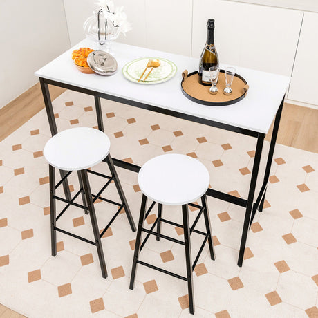 Juego de comedor de 3 piezas con mesa de bar y taburetes para cocina