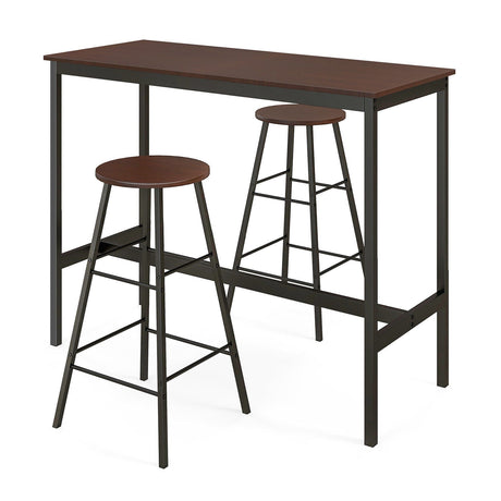 Juego de comedor de 3 piezas con mesa de bar y taburetes para cocina