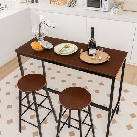 Juego de comedor de 3 piezas con mesa de bar y taburetes para cocina