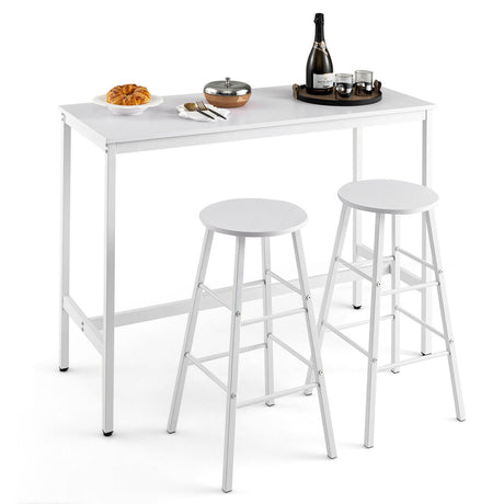 Juego de comedor de 3 piezas con mesa de bar y taburetes para cocina