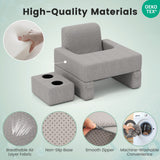 Juego de almohada de lectura de 3 piezas con escritorio para regazo extragrande con posavasos - Gris