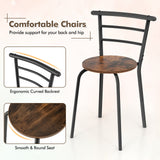 3 pcs Home Kitchen Bistro Pub Dining Table 2 Chairs Set