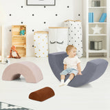 Juguetes de escalada para niños pequeños de 3 piezas, equipo de juegos suaves para interiores - Gris