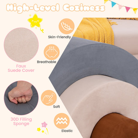 Juguetes de escalada para niños pequeños de 3 piezas, equipo de juegos suaves para interiores - Gris