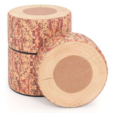 Juego de 3 taburetes con diseño de tronco de árbol y estampado de madera, decoración natural