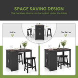 Juego de mesa de bar de 3 piezas para 2 personas con 2 taburetes de montar para comedor