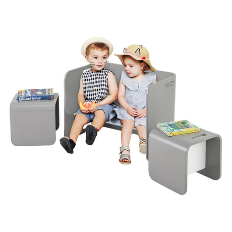 Juego de mesa y 2 sillas de madera para niños