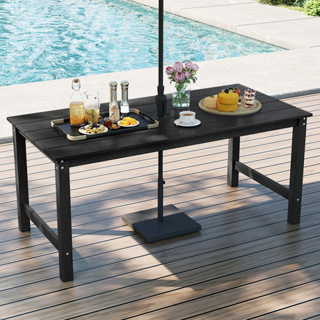 Juego de comedor de exterior de 3 piezas con 2 bancos